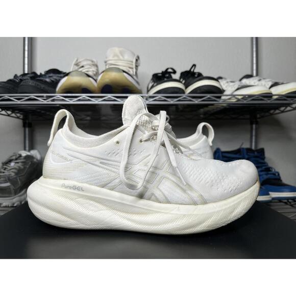Asics Gel-Nimbus 25 White/White Women's Size 7.5 - Picture 1 of 7
